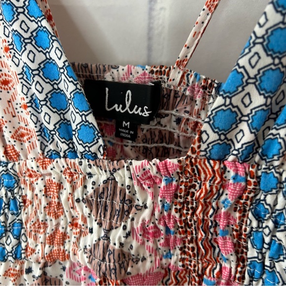 Lulus Maxin' Relaxin' Multi Print Maxi Dress size Medium - Picture 3 of 8